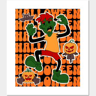 Halloween zombie, halloween tee, halloween scary, zombie halloween, spooky halloween, zombie cartoon Posters and Art